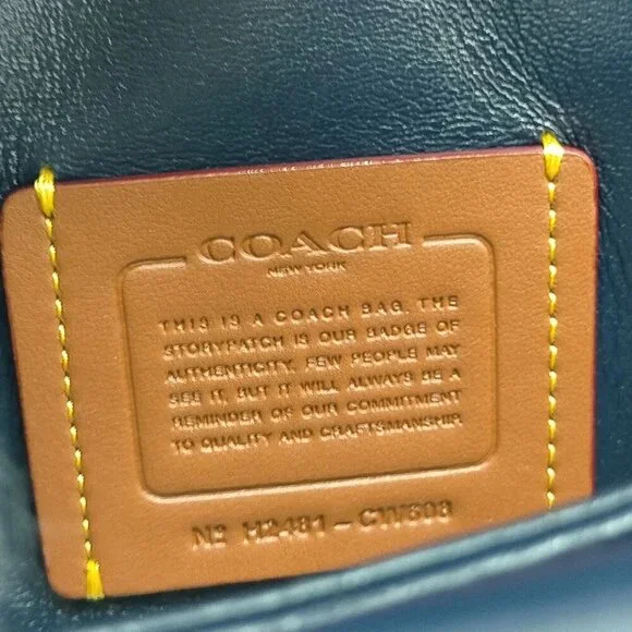 Coach Shoulder Bag Navy Blue Velvet 389-031525